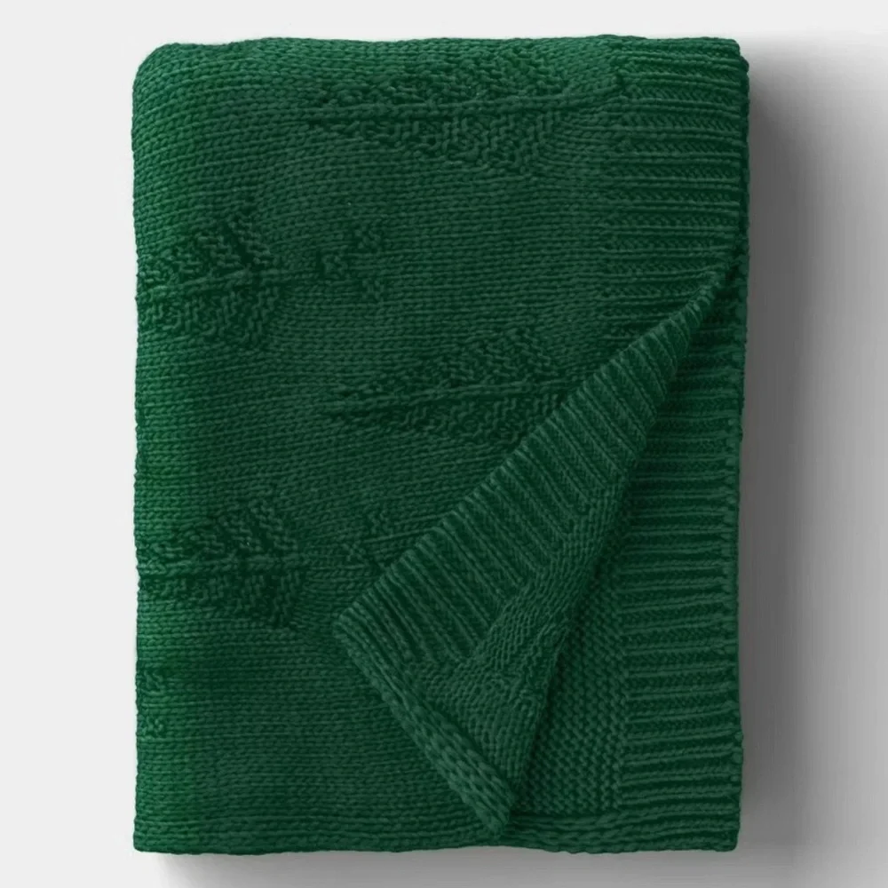 Tree Knit Throw Blanket Red - Threshold